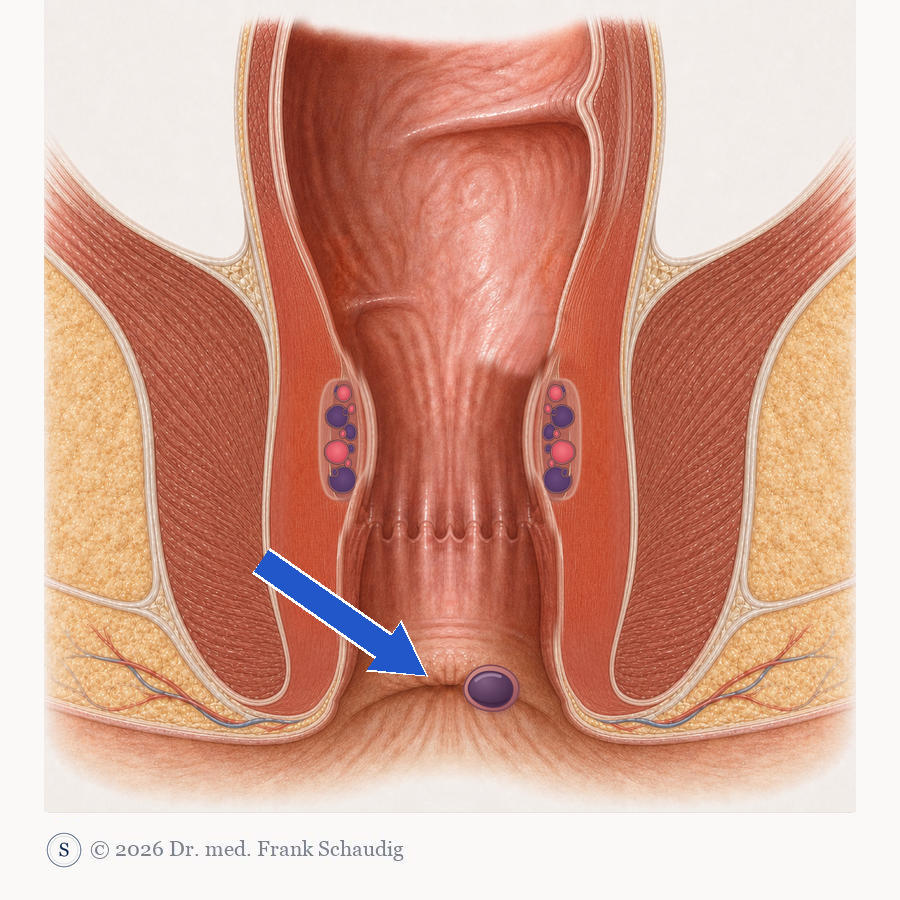 Analvenenthrombose &ndash; schematische Zeichnung